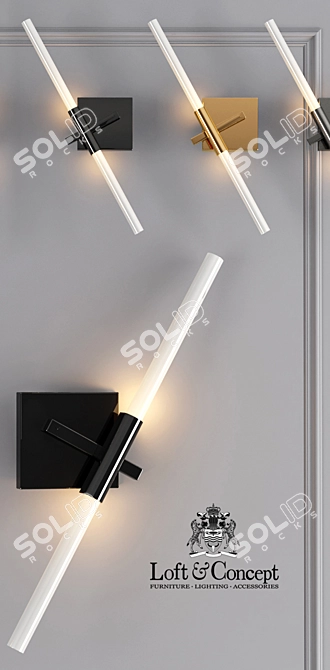 Modern Metal Agnes Sconce: Elegant Wall Lamp 3D model image 2