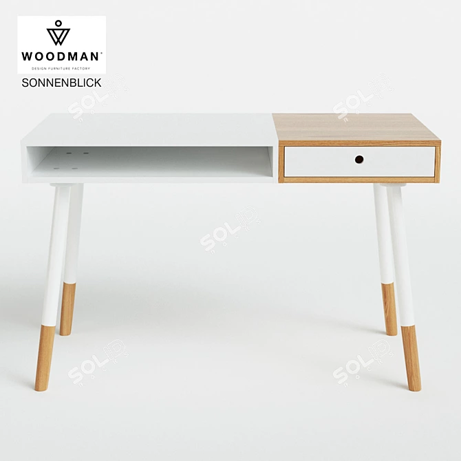 Scandi Style White Desk Sonnenblick 3D model image 1