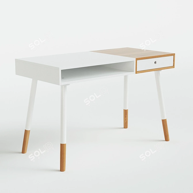 Scandi Style White Desk Sonnenblick 3D model image 2