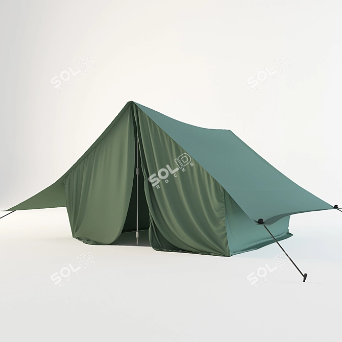 Marvelous Designer Modeled Tent 3D model image 1