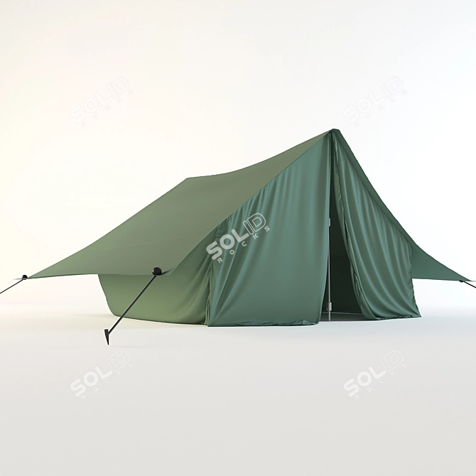 Marvelous Designer Modeled Tent 3D model image 2