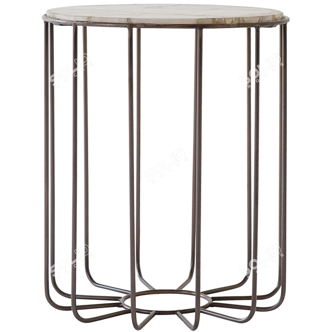 Quartz Elegance Side Table 3D model image 1