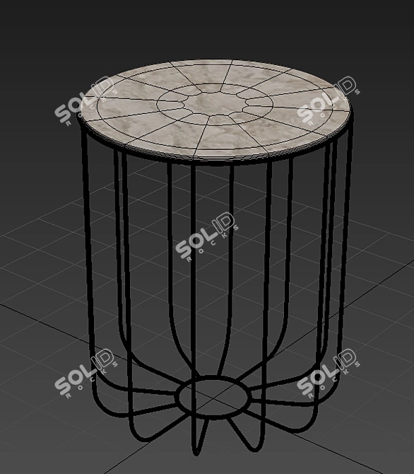 Quartz Elegance Side Table 3D model image 2