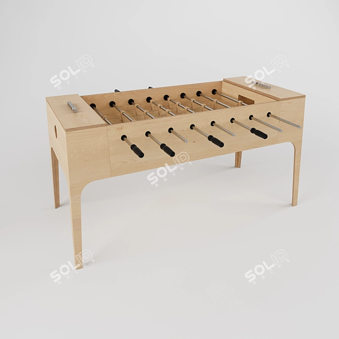 Contemporary Plywood Foosball Table 3D model image 1