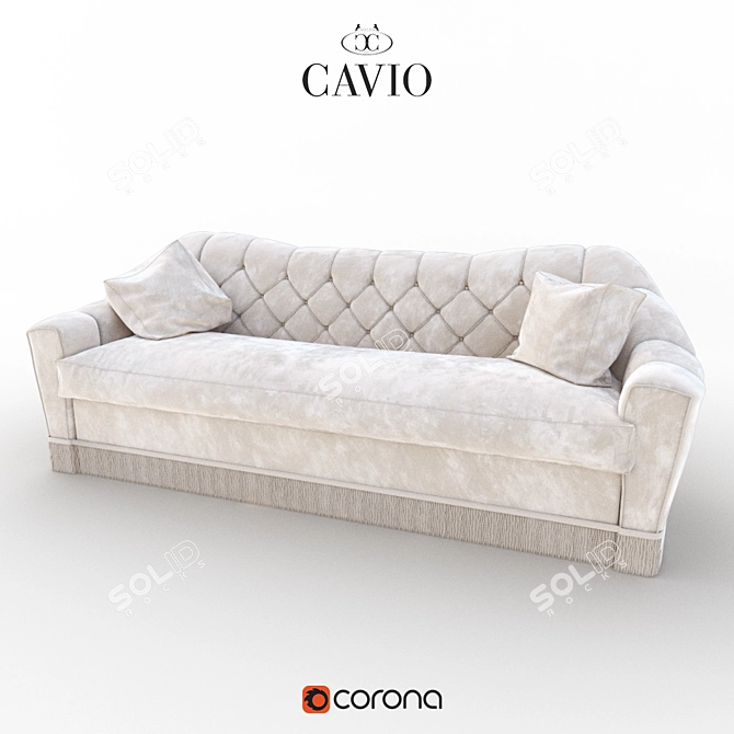 Elegant ART DECO Sofa 3D model image 1