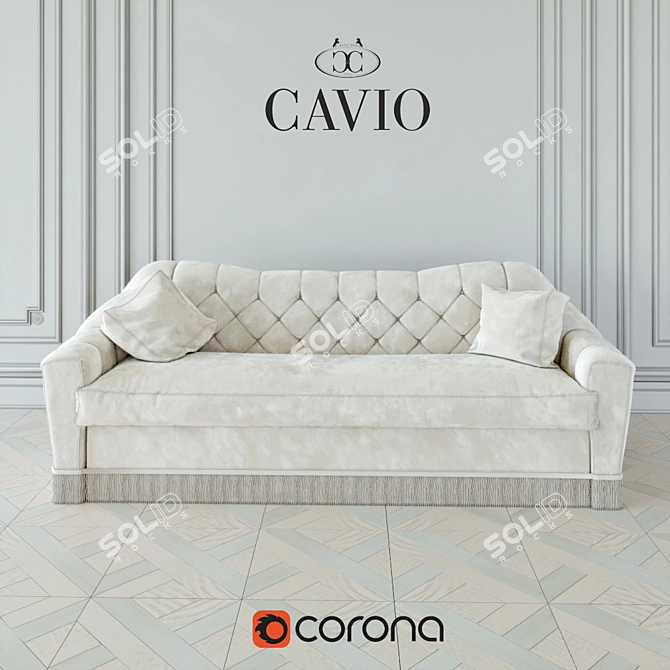 Elegant ART DECO Sofa 3D model image 2