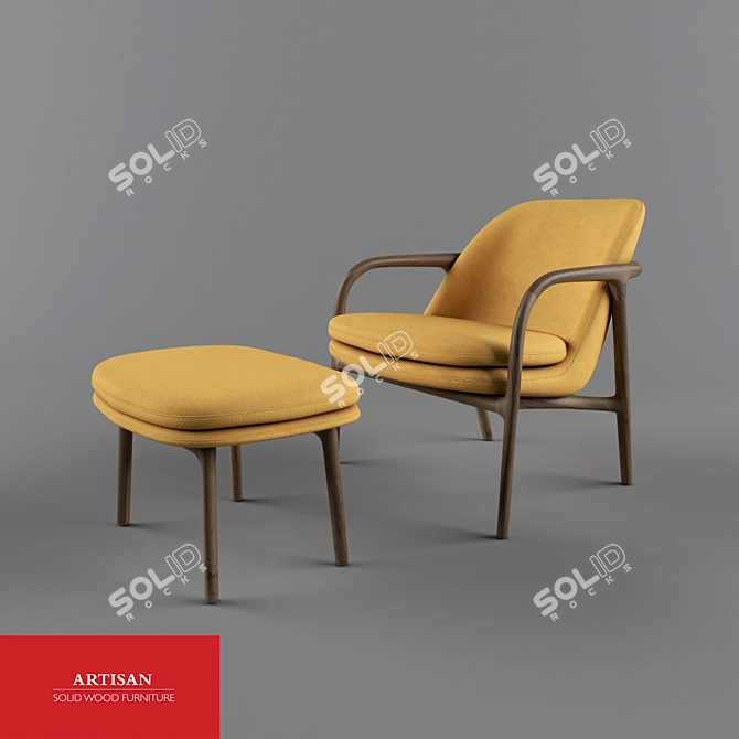 Neva Lounge: Artisan Elegance 3D model image 1