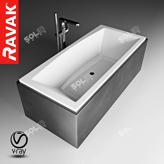 Sleek Ravak Formy 02 Bath 3D model image 1