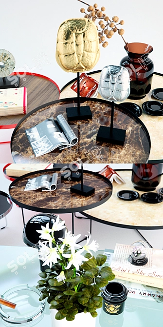 Elegant Set of Cattelan Italia Coffee Tables 3D model image 2