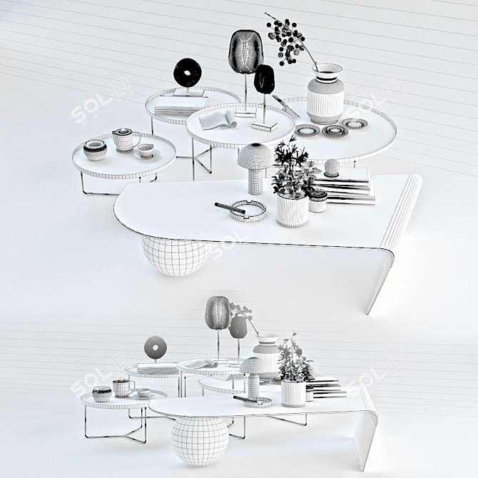 Elegant Set of Cattelan Italia Coffee Tables 3D model image 3
