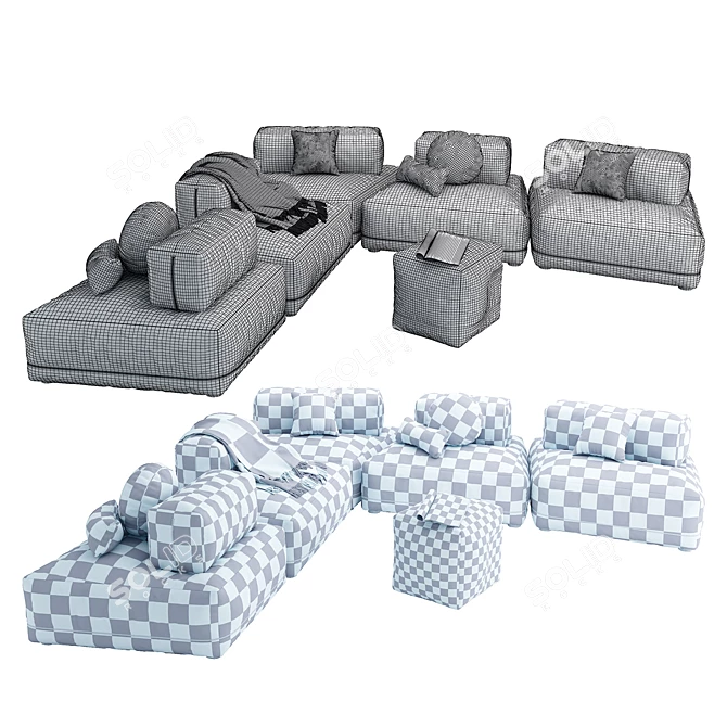 Ultra-Modern Sanders Sofa 3D model image 3