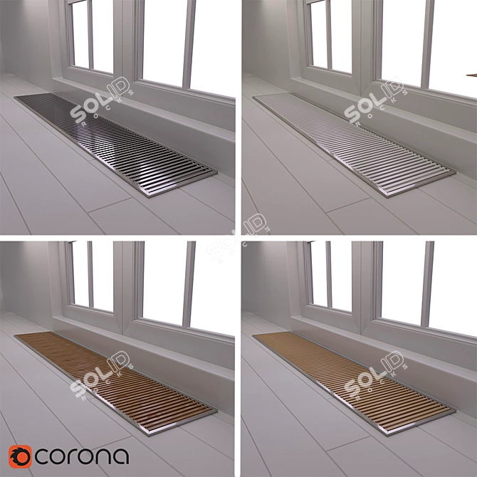 Sleek Underfloor Radiator 3D model image 1