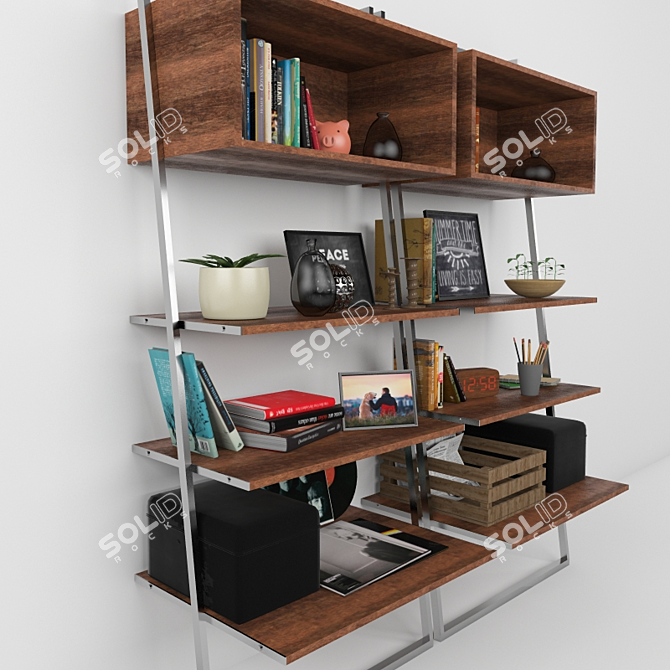 Elegant Storage Solution with Decorative Accessories 3D model image 2