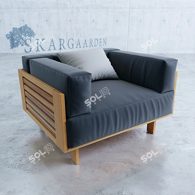 Falsterbo Lounge Set: Chair & Large Table 3D model image 1