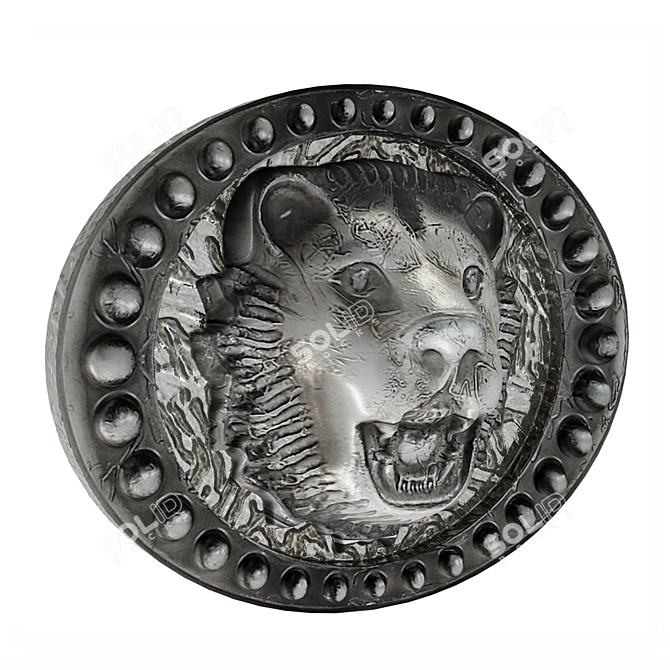 Lion Head Belt Buckle 3D model image 1