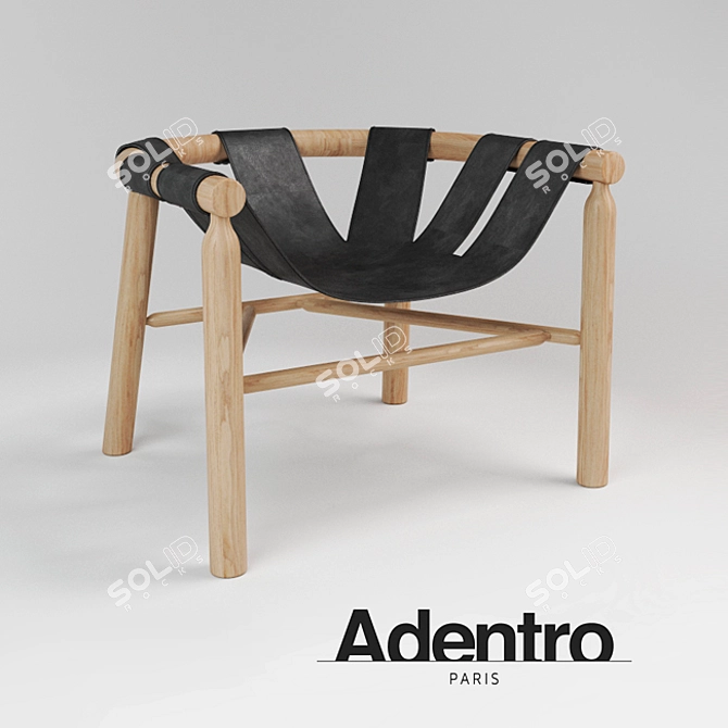 NINNA Armchair: Elegant Design by Adentro Paris 3D model image 1