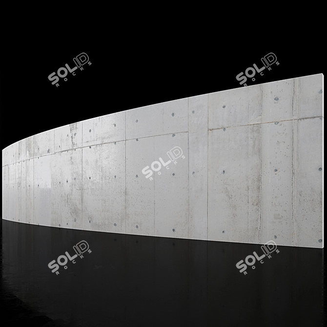 Seamless Concrete Wall Texture 3D model image 1