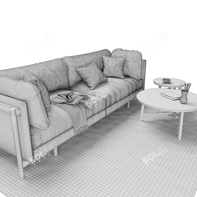 Modern Espada Sofa Table 3D model image 3