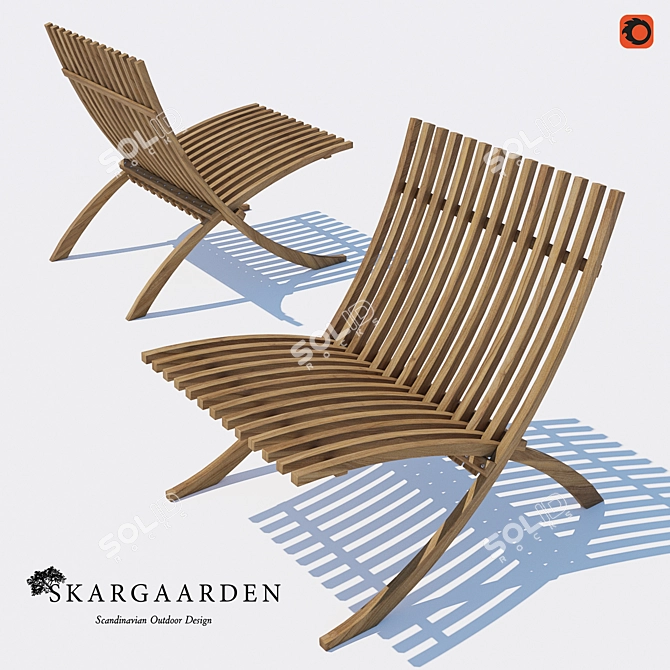 Scandinavian Teak Lounge Chair 3D model image 1