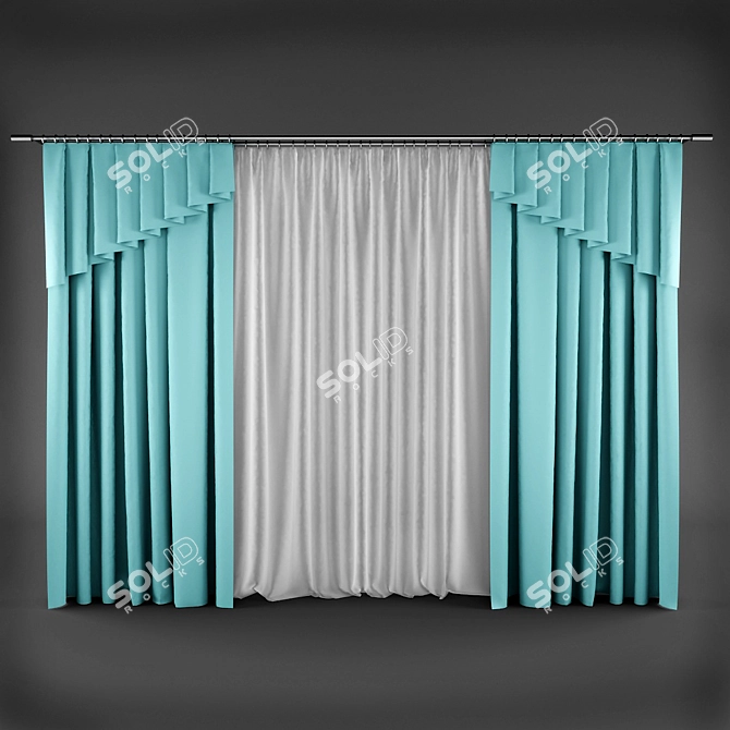 Modern Curtains: Stylish & Versatile 3D model image 1