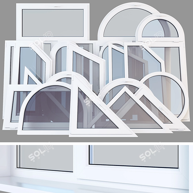 Title: Sleek Plastic Window Profiles 3D model image 1