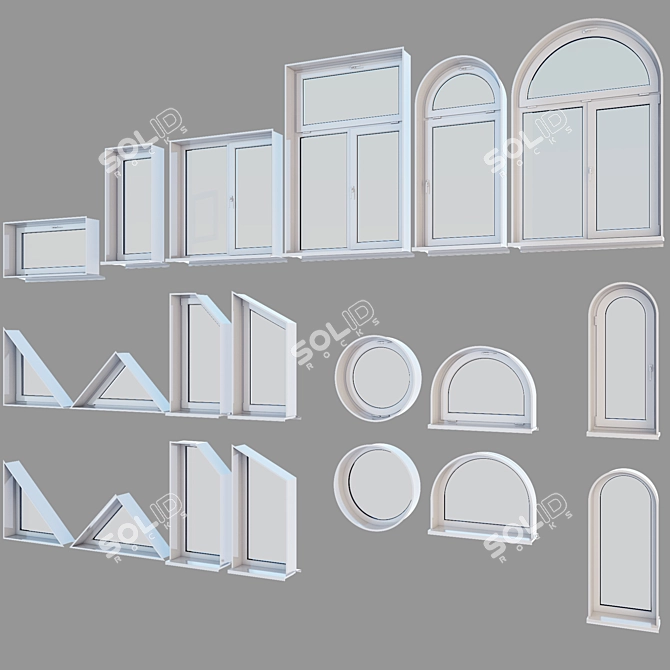 Title: Sleek Plastic Window Profiles 3D model image 2
