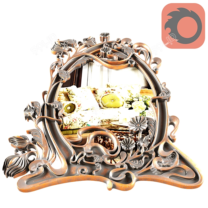 Sleek Frame Mirror for Stylish Décor 3D model image 3