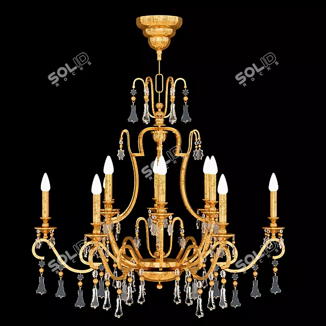 Elegant Vintage Chandelier 3D model image 1