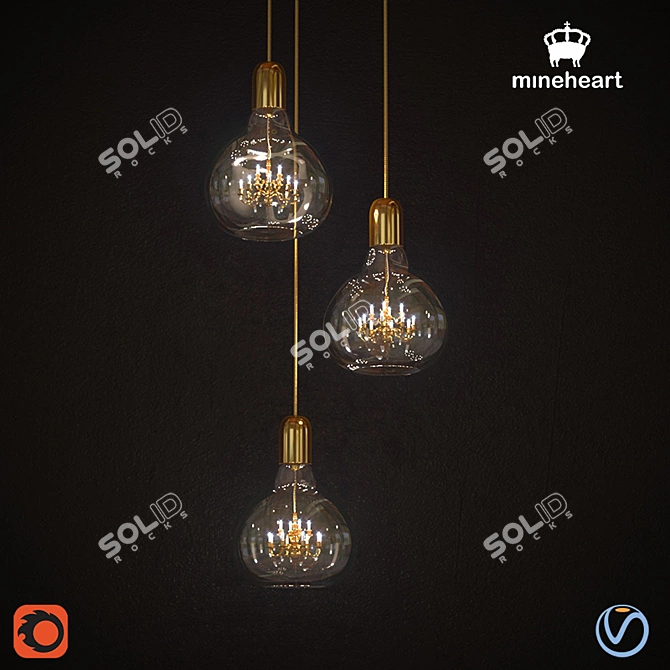 Regal Edison Trio Pendant by Mineheart 3D model image 1