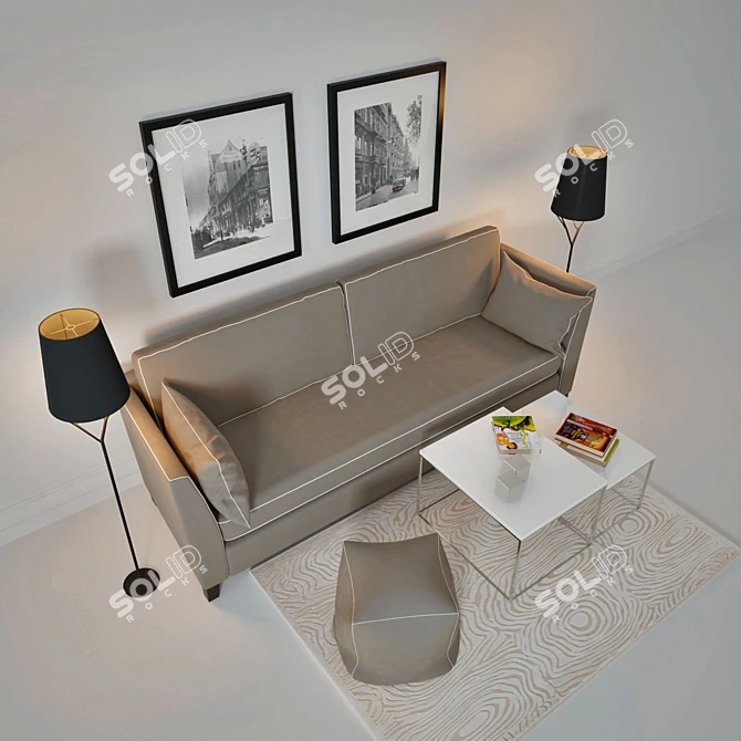 Elegant Comfort: CAPRICE Sofa 3D model image 2