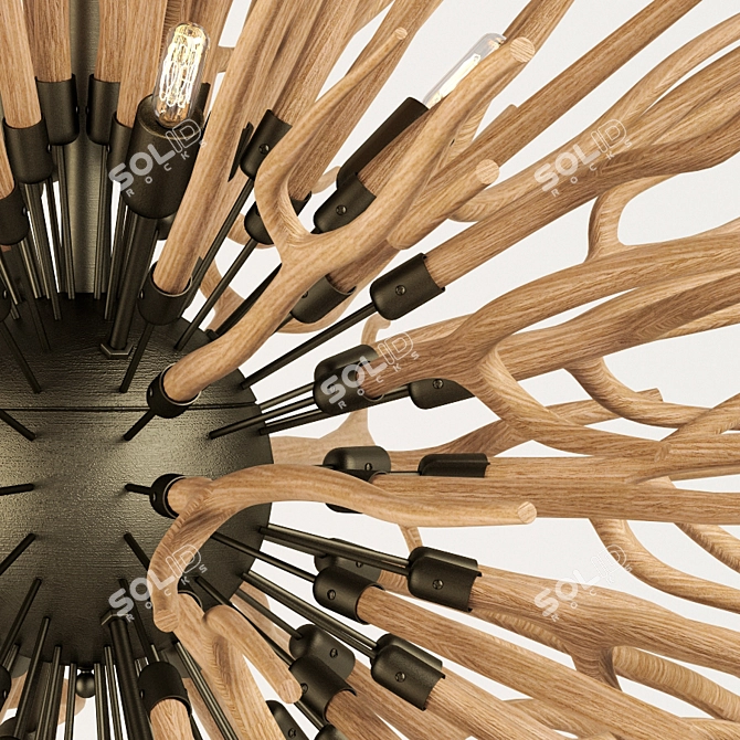 Nature-inspired Branch Chandelier 3D model image 2