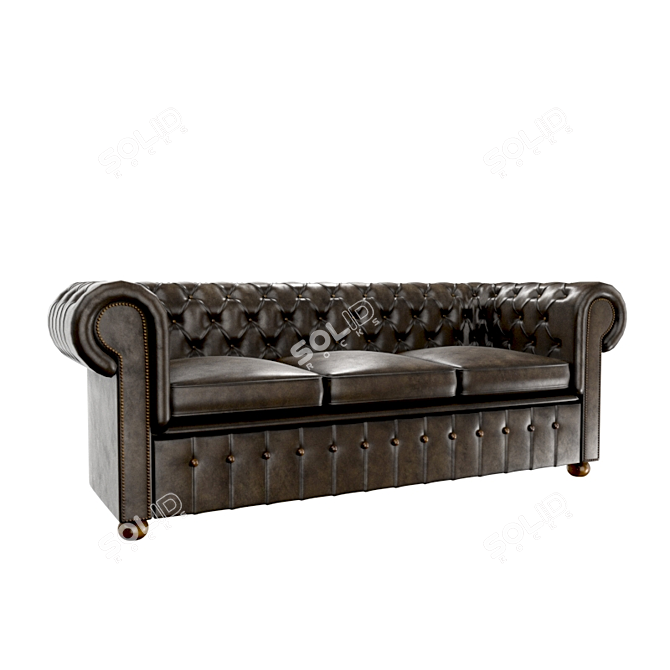 Regal Chesterfield Sofa: The Prince of Wales 3D model image 1