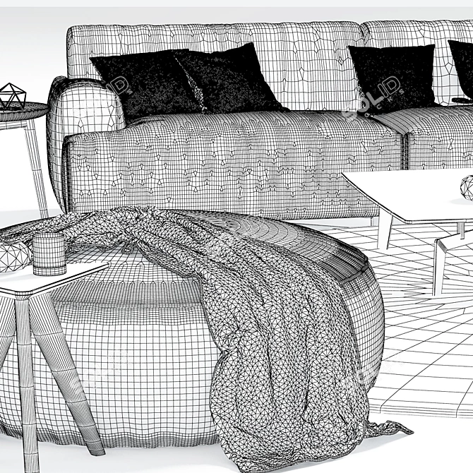 Elegant Poliform Soho Corner Sofa 3D model image 3