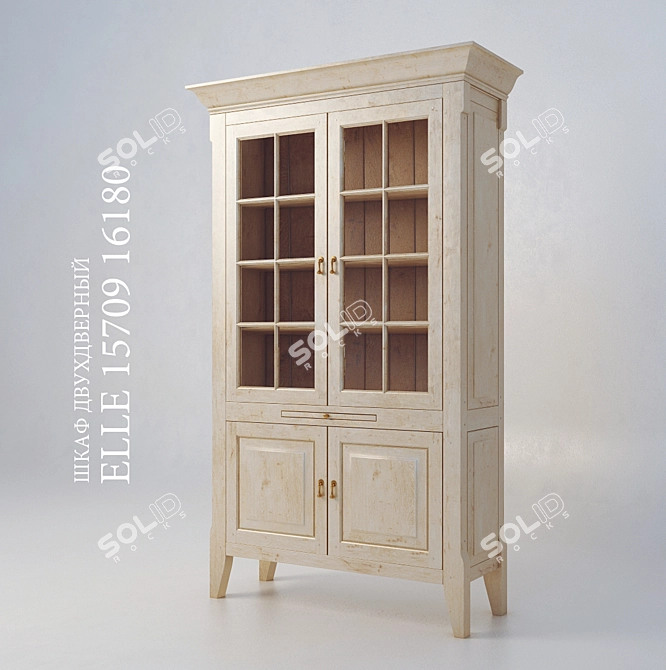 ELE Two-Door Wardrobe: Sleek and Functional 3D model image 1