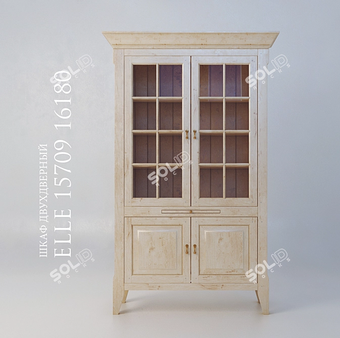 ELE Two-Door Wardrobe: Sleek and Functional 3D model image 3