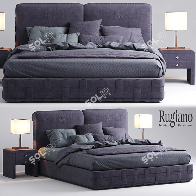 Luxury Braid Bed by Rugiano 3D model image 1