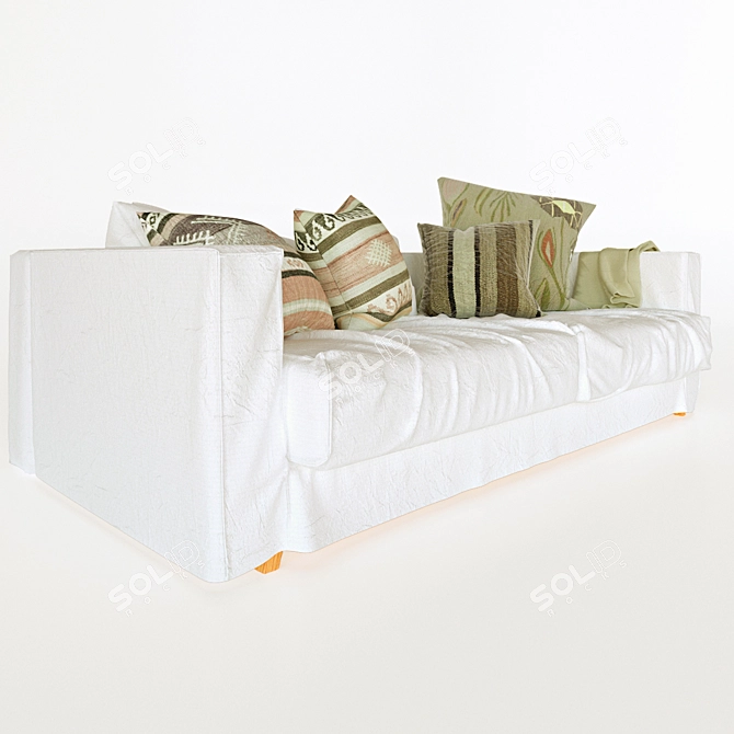 Contemporary White Sofa - 3D Max & Marvelous Designer 3D model image 2