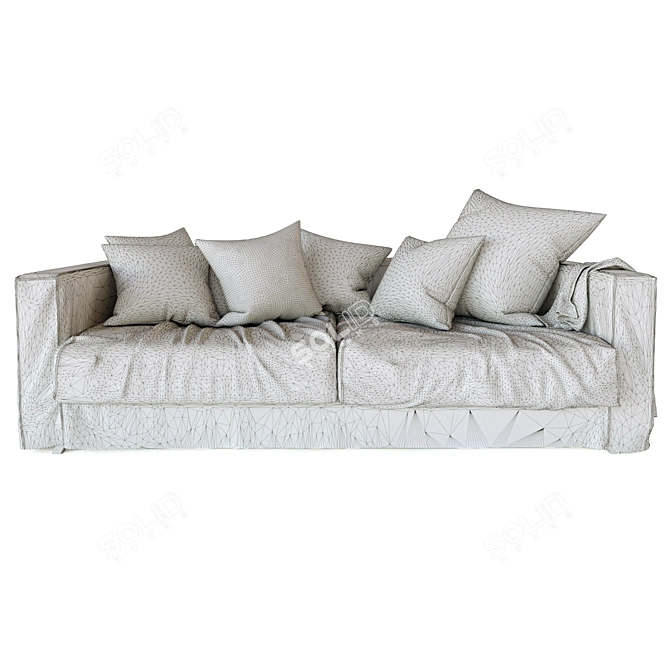 Contemporary White Sofa - 3D Max & Marvelous Designer 3D model image 3