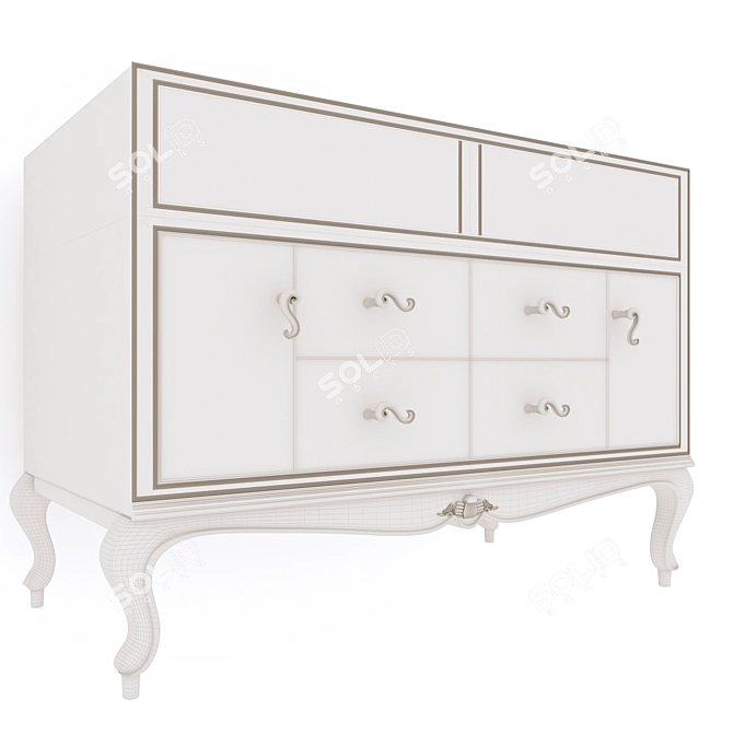 Elegant White Nightstand 3D model image 2