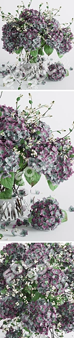 Title: Dual-tone Hydrangea Bouquets 3D model image 2