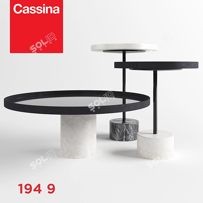 Cassina 194 9 Service Tables: Versatile & Stylish 3D model image 1