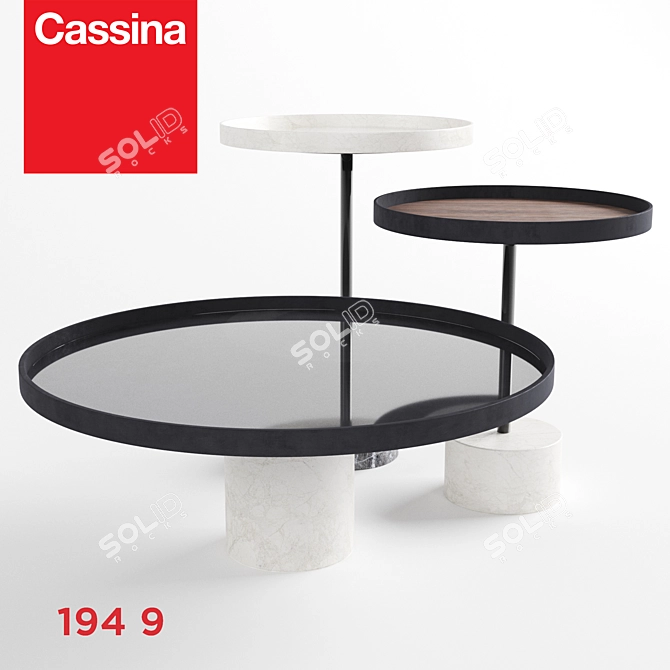 Cassina 194 9 Service Tables: Versatile & Stylish 3D model image 2