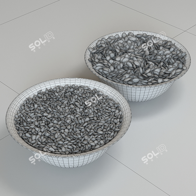 Particle-generated, high-polygon sunflower seeds 3D model image 2