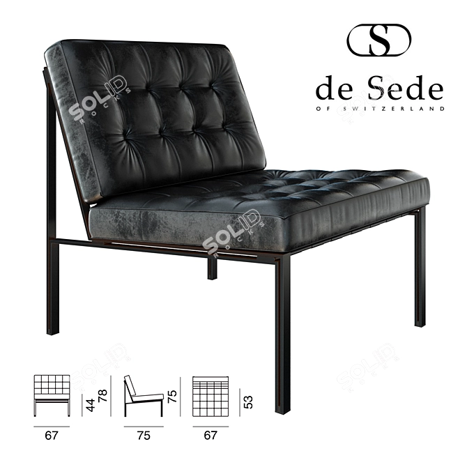 Luxury de Sede KT-221 Sofa 3D model image 1