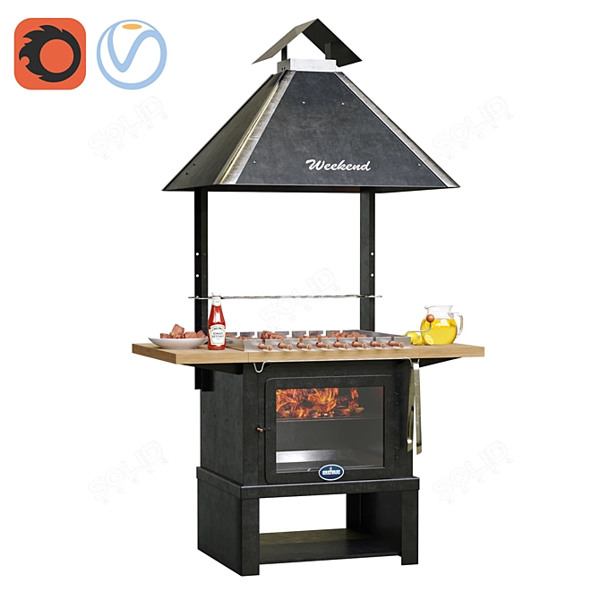 Weekend BBQ Grill: Perfect for Grilling & Chillaxing 3D model image 1
