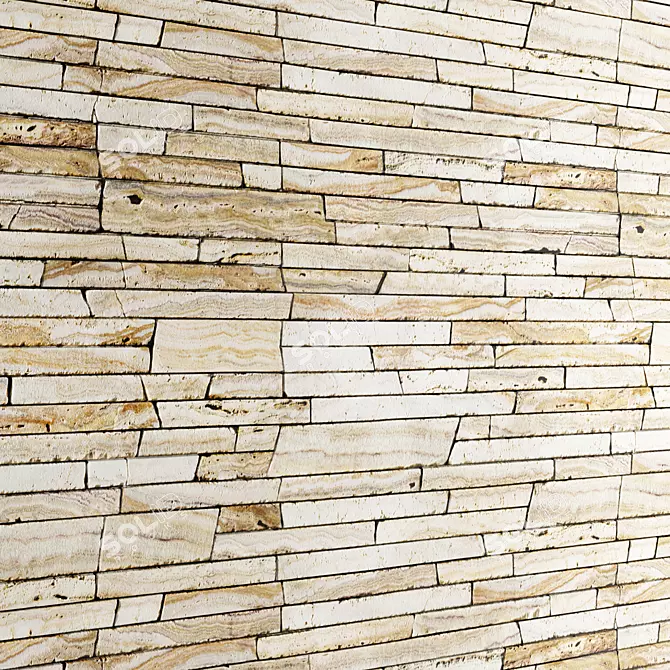 Shale Stone Wall: Tiling Model 3D model image 1