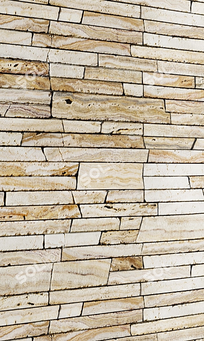 Shale Stone Wall: Tiling Model 3D model image 2