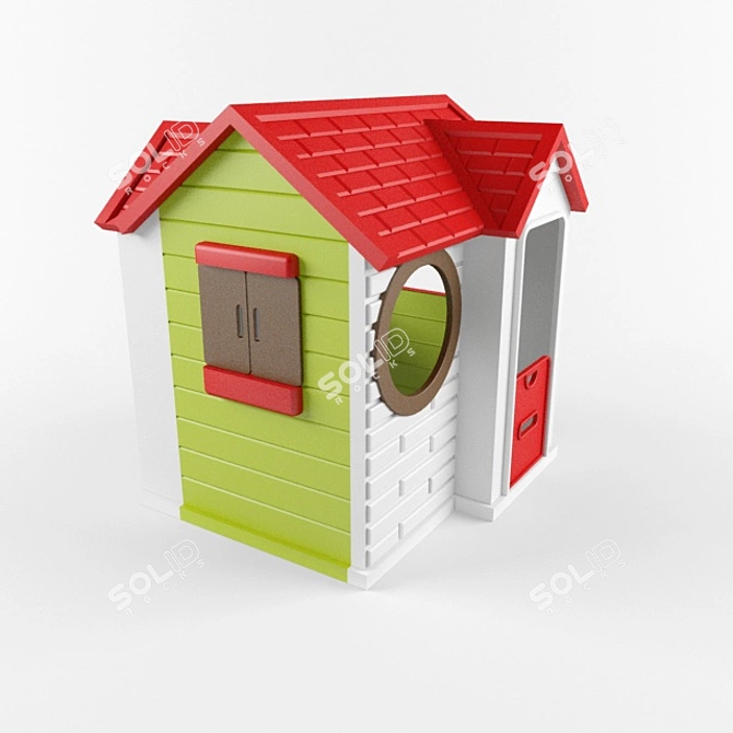 Smoby Children Playhouse: Door, Windows, Lock 3D model image 2