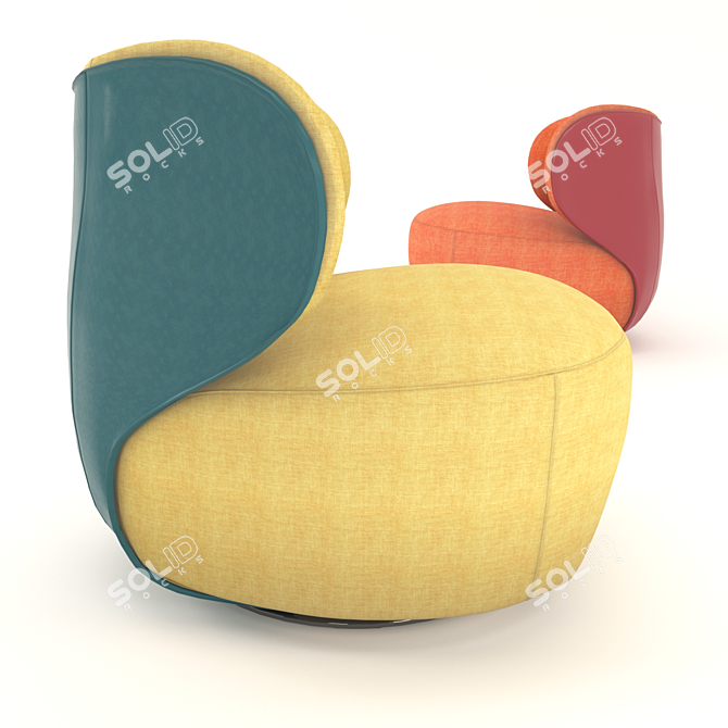 Elegant Walter Knoll Bao Armchair 3D model image 3