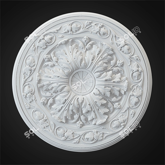 Gypsum Rosette Decoration - 3D 3D model image 1